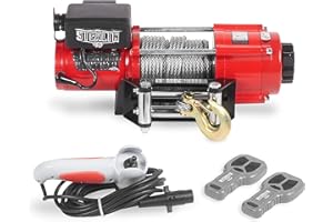 Stealth 4500lb 12v Kabellose Budget-Bergeseilwinde - Kraftvoller Wickelmotor - Vollstahl-Getriebe - Schwere Solenoid, Montageplatte, Drahtlose Fernbedienungen - Benutzerfreundlich - Stahlseil