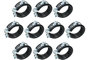 AERZETIX - Set di 10 - Fascette isofonico - supporto di fissaggio con guarnizione - per tubo Ø1 1/4'' - DIN EN 10111 - in acciaio zincato - da avvitare М8 - C49867