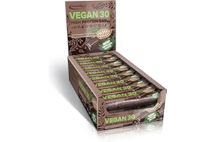 IronMaxx Vegan 30 - Barre Protéinée Vegan Chocolat, 24 x 35 g | Faible en Sucre (0,6 g) | Riche en Protéines | En-Cas Protéiné & Barres Petit-Déjeuner Idéales à Emporter