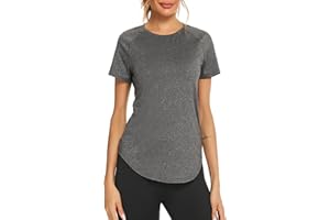 Wayleb Camiseta Deportivo Mujer Camiseta de Manga Corta Camiseta Holgada de Secado Rápido Camisetas de Malla Mujer Yoga Fitness Top Ropa Deportiva Entrenamiento Atlético