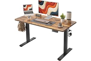 BEXEVUE Scrivania Regolabile in Altezza Elettrica - 100x60 cm Tavolo Motorizzata Telaio con Cablaggio, Sistema Anticollisione, Pannello di Controllo con 3 Funzioni Memoria, Ergonomica Standing Desk