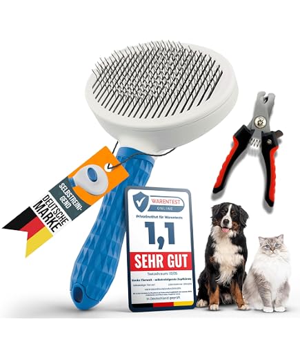 Easy-Clean Zupfbürste Für Hunde & Katzen – Selbstreinigend, Ergonomischer Griff, Für Alle Felltypen