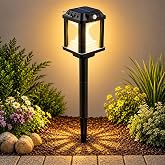 Panter Solar Bah&ccedil;e Aydınlatması, Balkon Dekorasyonu, G&uuml;neş Enerjili Hareket Sens&ouml;rl&uuml;, 3000K Sarı G&uuml;n Işığı Filament LED Dış M