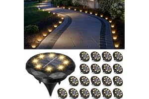 Solpex 20 stycken solcellslampor för utomhusbruk trädgård, 8 LED solcellsmarklampor utomhus, IP65 vattentät trädgårdsbelysnin