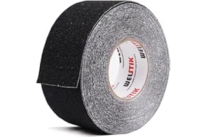 WELSTIK Bande adhésive antidérapante avec autocollant - 50 mm x 20 m - Pour marches d'escalier - Haute traction - Étanche - Pour l'intérieur et l'extérieur - Noir