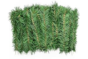 PLACHIDAY Weihnachtsgirlande, 15M Künstliche Nicht Beleuchtete Weiche Grüne Girlanden - Festliche Feiertagsdekoration für Drinnen und Draußen