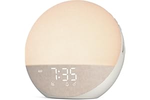 ‎HIROMECO Hiromeco Tageslichtwecker Lichtwecker Sonnenaufgang Bluetooth: Natürliches Wake Up Light - 25 White Noise mit Timer - RGB Nachtlicht für Erwachsene Kinder Schlafzimmer