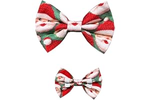 DOD.I_BOUTIQUE New Dogs Bow Tie Bowtie Christmas SANTA CLAUSE HO HO! RED Elastic Band attach COLLAR ACCESSORY Handmade UK (Santa Face Small)