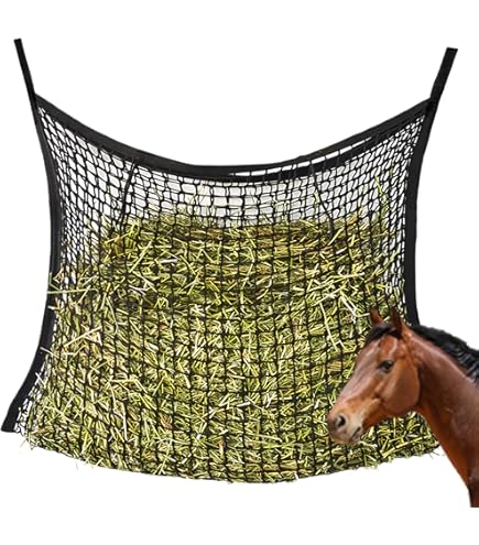 Grand Filet à Foin Carré 90x150 Cm - Mailles étroites, économiseur De Fourrage