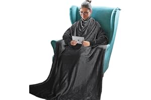 Catalonia Classy Manta portátil con Mangas, Regalo para Adultos, Mujeres, Hombres, extrasuave, cálida, cómoda, microfelpa, Ligera, de Forro Polar, cómoda, para el Cuerpo, para TV, con Bolsillo