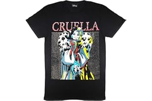 POPGEAR Disney Villains Cruella De Vil Friend Fit T Shirt, Damska, S-XXL, czarna, oficjalny towar handlowy
