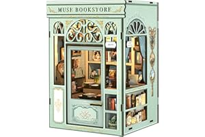 Cutebee Kit DIY Construction Maison Miniature sans Limites – Bricolage Maison Miniature avec Éclairage LED, Décoration Intérieure & Étagère, (Muse Bookstore)