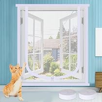 Cat Proof Window Screen – Self-Adhesive, Zippered Mesh, Custom Size, Pet Safety & Insect Protection