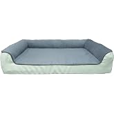 viscopet Premium Sofa Blok sungerli Alezli Fermuarlı Yıkanabilir K&ouml;pek Yatağı(S-fumekrem-XL)