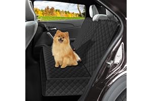 Lydonberg Dog Car Seat Covers, Waterproof Nonslip Scratch-proof Washable Rear Seat Protector with Side Flaps Arm-Rest Opening, Universal for Car, Trucks, SUV(Black)