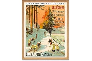 Wee Blue Coo Advert Ski Contest Vosges France Alpine Club Winter Sport Wall Art Print Mur Encadré Décor 30 x 41 cm