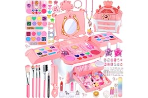 ZHHGOO Trucchi Bambina Set,61 pezzi Set da Trucco per Bambini,Trucchi Bambina Anallergici,Lavabile Set Di Trucchi,Giochi Bambina Natale Compleanno Festa di Carnevale Regalo Bambina 4 5 6 7 8 9 10 Anni