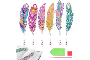 TERJBG 6 Stück Diamond Painting Lesezeichen mit Anhänger Kristall, Diamant Malerei Lesezeichen für DIY Kunsthandwerk Geschenk