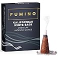 Fumino® Californian White Sage Fresh Incense Cones 20 per Box Masala Agarbatti Joss Scent Fragrance for Relaxation and Meditation, Home and House Décor