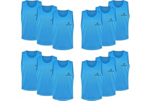 FIBOGOUP Football Bibs [12 Pack], Quick-Dry Multi Sports bibs,Durable Training bibs FOR Kids to Aldut,Universal size, suitable for various scenarios