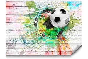 murando - Vlies Fototapete Fussball 350x256 cm - Foto Tapete Kinderzimmer Jugendzimmer Moderne Vliestapete XXL Wandtapete Motivtapeten Bildtapete 3d Effekt Wand Dekoration - Graffiti i-B-0044-a-a