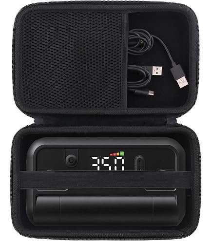 Compact Air Pump Storage Case – Zippered Pocket – Portable Car & Sports Inflator Organizer – Black