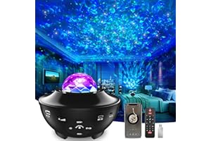 TOGAGA Projecteur Ciel Etoile, 10 Dynamique Modes Veilleuse Bébé Lumiere, Galaxie Starry LED Lampe avec Timer, Enceinte, Bluetooth, pour Enfant Chambre Décoration, Les fêtes de Noël, de pâques ou d’Halloween