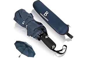 Parapluie Homme Luxe - Parapluie Pliant - Parapluie Anti Tempete jusqu'à 140 km/h Parapluie Resistant - Parapluie Isotoner - LOGAN & BARNES - Modèle Boston