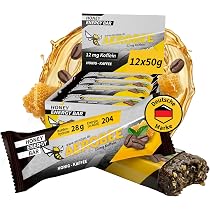 AEROBEE Energieriegel Honig & Kaffee – Haferriegel ohne Zuckerzusatz mit 12mg Koffein – Natürlicher Powerriegel für Ausdauersport, Marathon, Radfahren, Wandern & Büro – 12 x 50 g Drogerie & Körperpflege