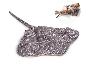 lilizzhoumax Jätte rocka, gosedjur, 100 cm, stor manta-rocka, plyschdjur, mjuk ocean sidosovkudde, sött havsdjur, dekorativ k