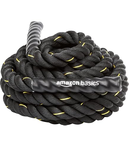 Shrot Rope Long Rope HYPERWEAR Hyper Rope Weighted Short Battle Rope, 15 Lbs, 1.5in X 20ft ...