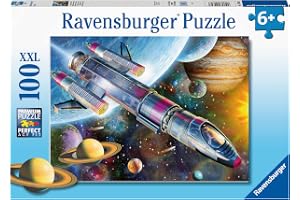 Ravensburger barnpussel - 12939 uppdrag i rymden - rymdpussel för barn från 6 år och uppåt, med 100 bitar i XXL-format