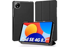 Hianjoo Etui kompatybilne z Xiaomi Redmi Pad SE 8.7", ultra cienkie inteligentne etui skórzane kompatybilne z Xiaomi Redmi Pad SE 8,7 cala - czarne
