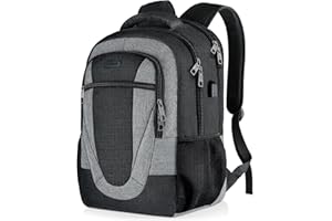 BIKROD Mochila Hombre y Mujer, Mochila Escolar Impermeable, Mochilas Portátil 15.6 Pulgadas Ordenador Backpack con Puerto USB, Mochila de Viaje Chicos y Chicas Negro