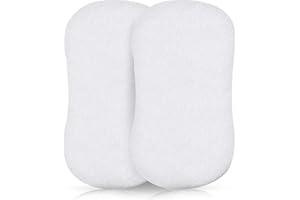 ECOBIZ EOBIZ 2 pack 100% Cotton Terry Towel Waterproof Fitted Moses Basket Mattress Protectors Topper Cover Super Absorbent Stain Proof Non-Allergenic & Non-Noisy (Moses Basket (35 x 75cm)