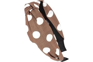 ‎AXY axy Haarreif mit Knoten-Vintage-Wunderschön Stirnband Haarschmuck Damen Haarreifen HR34 (Stil B - Braun mit weissen Punkten)