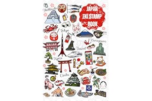 Japan Eki Stamp Book: Travel Journal Stamp Book, Collecting for Memories and Stamp at Train Station, Temple, Passport size 4" x 6", Great Gift Notebook