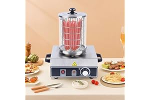 KUMUJ Wurstkocher Bockwurstwärmer, 220V 350W Edelstahl Hot Dog Gerät Würstchenwärmer Wurstwärmer 30-85℃ Einstellbarer Temperatur, Hot Dog Maker Würstchenkocher für Bäckereien, Cafés, Partys