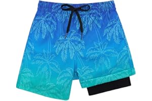 Kids4ever Maillot de Bain pour garçon à séchage Rapide Doublure de Compression Boxer Anti-frottement Maillot de Bain Short de Plage Surf 7-18 Ans