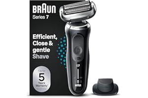 Braun Series 7 71-N1200s Rasoir Électrique pour Homme avec Accessoire Tondeuse de Précision Easyclick, 360° Flex, Technologie Wet & Dry, Rechargeable, Rasoir à Grille sans Fil, Gris