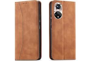 OKZone Kompatibel mit Huawei Honor 50 / Nova 9 Hülle, Magnet Leder Tasche Handyhülle, Kartenfächer Schutzhülle, [Premium PU Leder] Flip Klappbare Magnetische Standfunktion (Khaki)