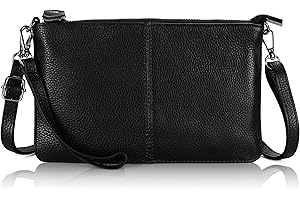 befen Small Leather Crossbody Bag for Women, Cell Phone Cross Body Black Clutch Purses Ladies Handbags & Shoulder bags, Envelope Wristlet Clutch Wallet with Wrist Strap