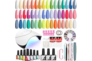 VANREESA Unghie Semipermanenti Kit Completo e Lampada U V 24 Colori Kit Unghie Semipermanenti con Base Top Opaco Top Coat Kit Manicure Semipermanente, Regalo per Le Donne