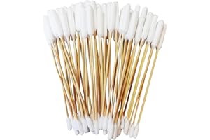 Pirbright Pet Company Extra Large 15cm Pet Dog Cotton Bud Ear Cleaner Long Bamboo Cotton Buds For Cleaning Animals Ears (50 Pack Double End Ear Buds)