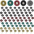 Linkstyle 80 PCS Polishing Buffing Wheel, Abrasive Buffing Polishing Wheels Set with 1/8" (3mm) Shank for Rotary Tools
