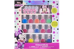 Disney Minnie Mouse Non Toxic Set de Vernis à Ongles pour Enfants avec Lime & Espaceurs d'orteils | Cadeaux d'anniversaire pour les 3+ par Townley Girl