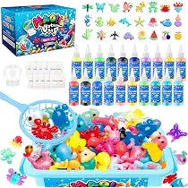 MOMSIV Aqua Gelz Kit de gel à eau 3D magique à faire soi-même, cadeau à partir de 4, 5, 6, 7 ans, pour filles, avec 20 couleurs et 24 formes, pour enfants