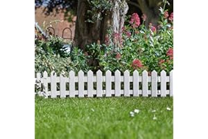 Smart Garden 4 x White Picket Fence Path Border Lawn Plant Beds Edging