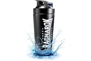 RAGNAROK Proteinshaker i Rostfritt Stål 750 ml Sport Fitness Metall Flaska med Kule