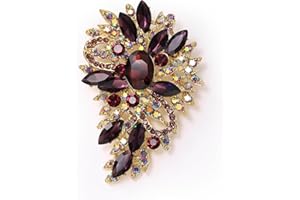 EVER FAITH Broche para Mujer Marquesa Boda Flor Hoja Cristal Austríaco